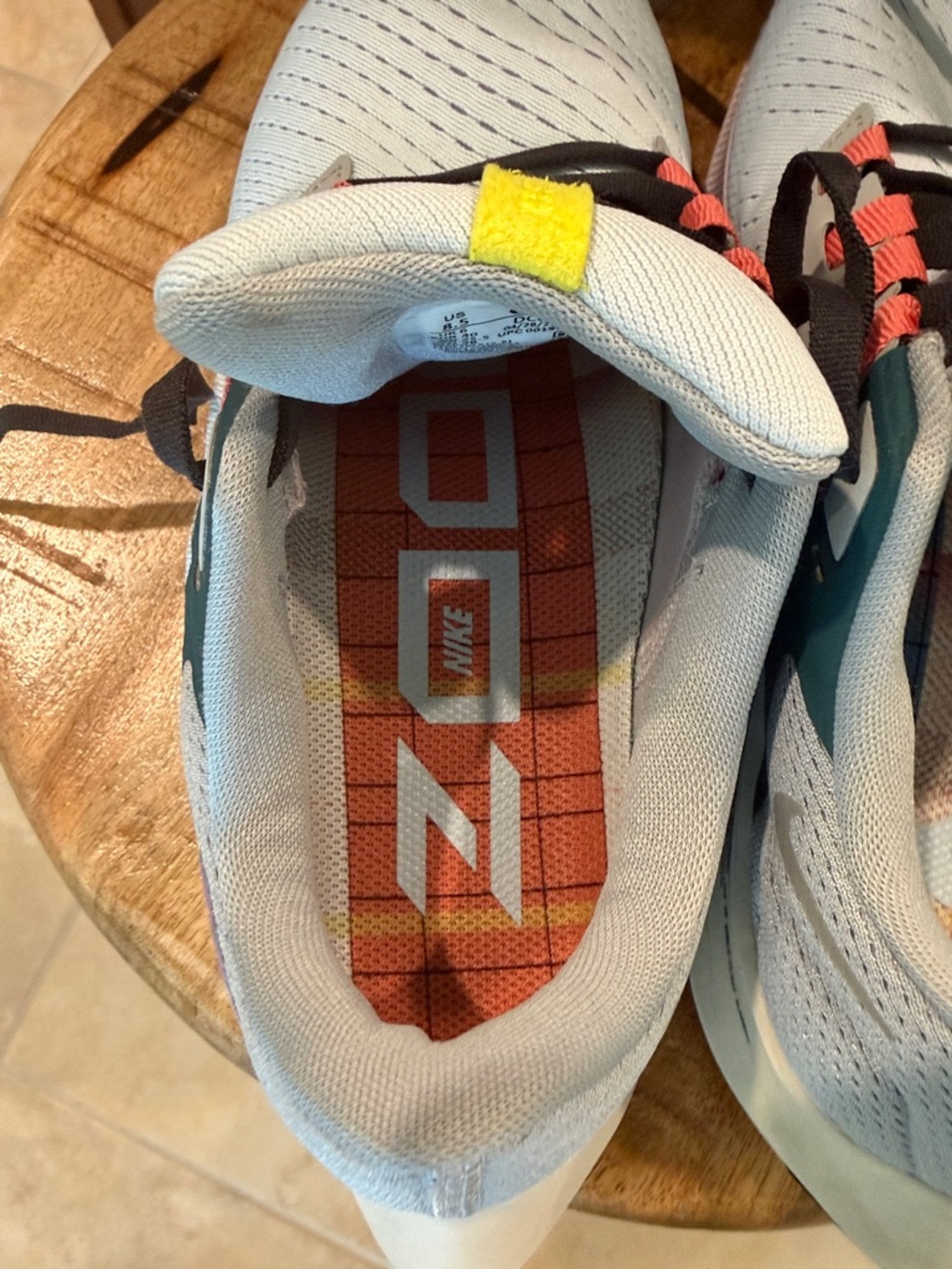 NIKE Women Lightweight Running Sneakers in White with Pink & Yellow Accents - Picture 4 of 14
